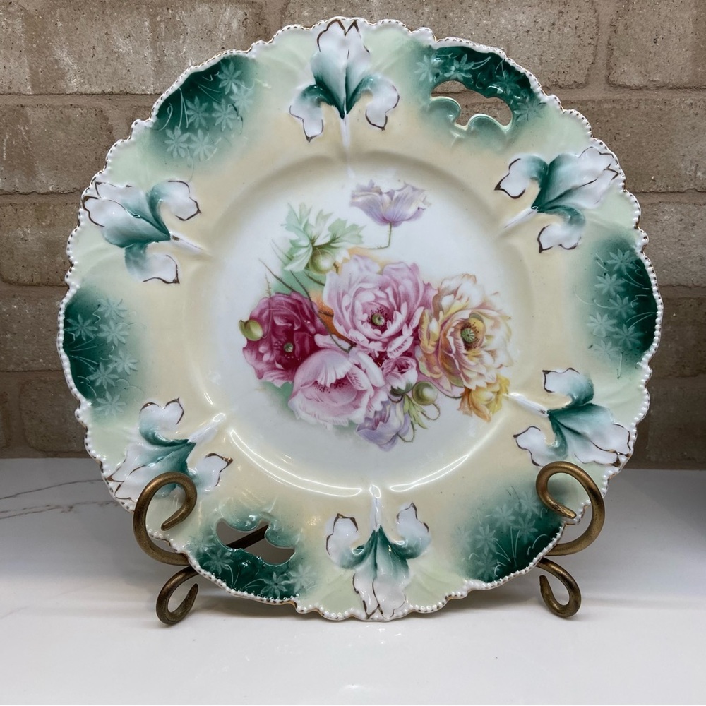 RS Prussia German Porcelain Plate, Antique